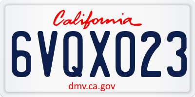 CA license plate 6VQX023