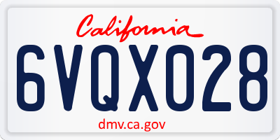 CA license plate 6VQX028