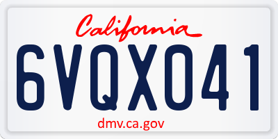 CA license plate 6VQX041