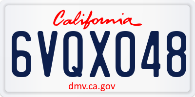 CA license plate 6VQX048