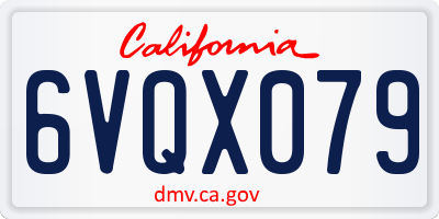 CA license plate 6VQX079