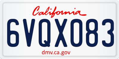 CA license plate 6VQX083