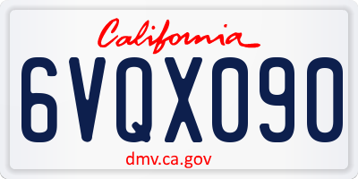 CA license plate 6VQX090