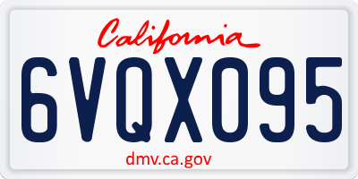 CA license plate 6VQX095