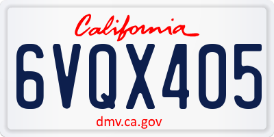 CA license plate 6VQX405