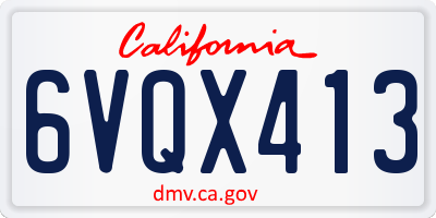 CA license plate 6VQX413