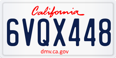 CA license plate 6VQX448