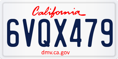 CA license plate 6VQX479