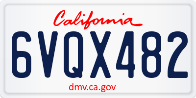 CA license plate 6VQX482