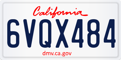 CA license plate 6VQX484