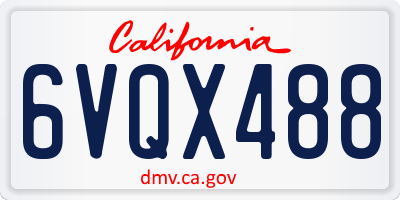 CA license plate 6VQX488