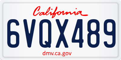 CA license plate 6VQX489