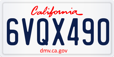 CA license plate 6VQX490