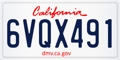 CA license plate 6VQX491