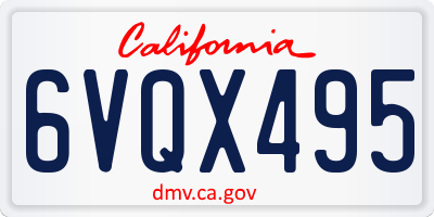 CA license plate 6VQX495