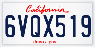 CA license plate 6VQX519