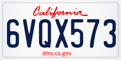 CA license plate 6VQX573