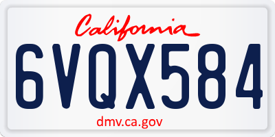 CA license plate 6VQX584