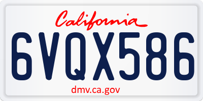 CA license plate 6VQX586