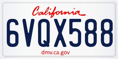 CA license plate 6VQX588