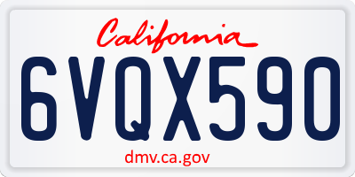 CA license plate 6VQX590