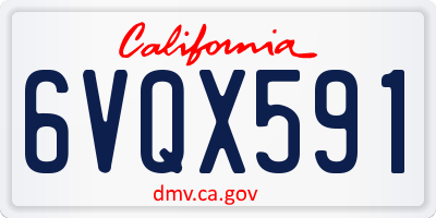 CA license plate 6VQX591
