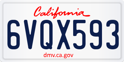 CA license plate 6VQX593