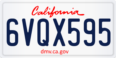 CA license plate 6VQX595