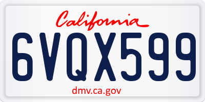 CA license plate 6VQX599