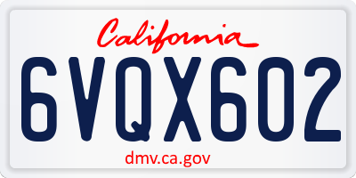 CA license plate 6VQX602