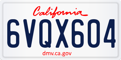 CA license plate 6VQX604