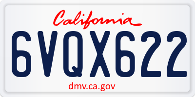 CA license plate 6VQX622