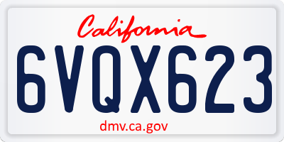 CA license plate 6VQX623