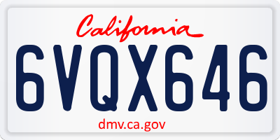 CA license plate 6VQX646