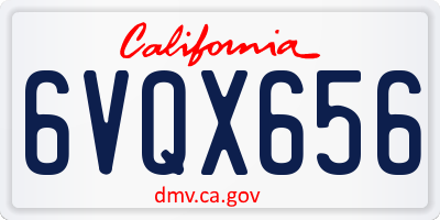 CA license plate 6VQX656
