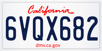 CA license plate 6VQX682