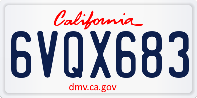 CA license plate 6VQX683