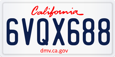 CA license plate 6VQX688