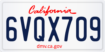 CA license plate 6VQX709