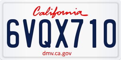 CA license plate 6VQX710