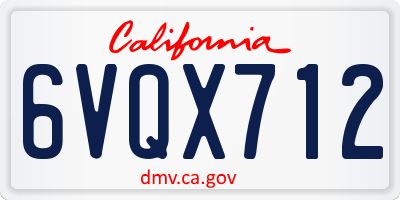 CA license plate 6VQX712