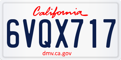 CA license plate 6VQX717