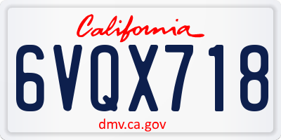 CA license plate 6VQX718