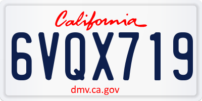 CA license plate 6VQX719