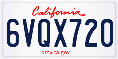 CA license plate 6VQX720