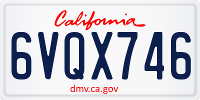 CA license plate 6VQX746