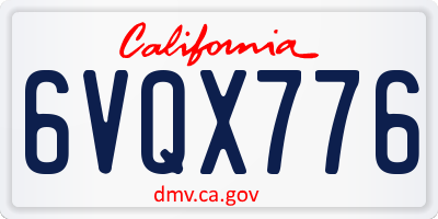 CA license plate 6VQX776