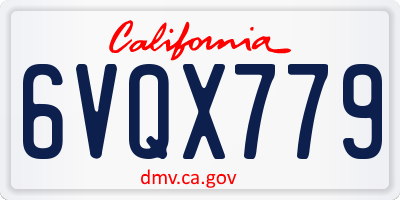 CA license plate 6VQX779