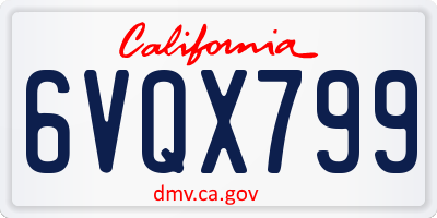 CA license plate 6VQX799