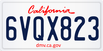 CA license plate 6VQX823